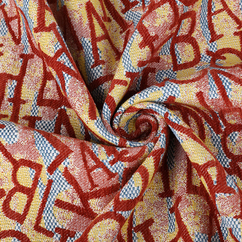 In chữ phong cách vải jacquard màu đỏ không thấm nước mạnh mẽ